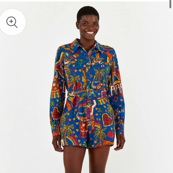 NWT Farm Rio Folk Party Belted Romper - Picture 3 of 7